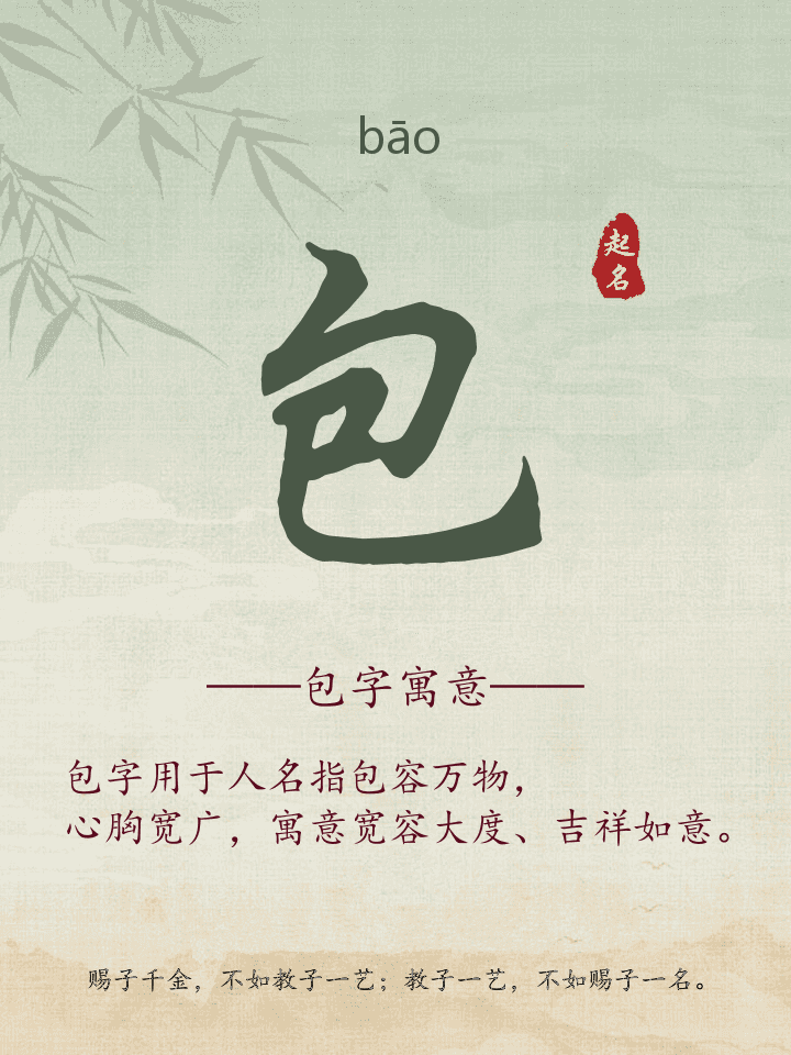 包字取名寓意详解