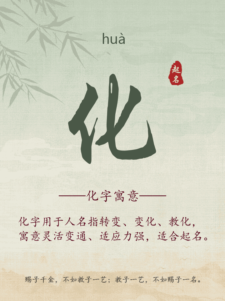 化字取名寓意详解