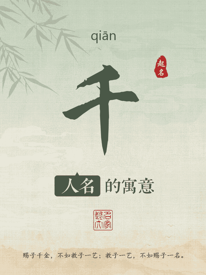 千字取名寓意