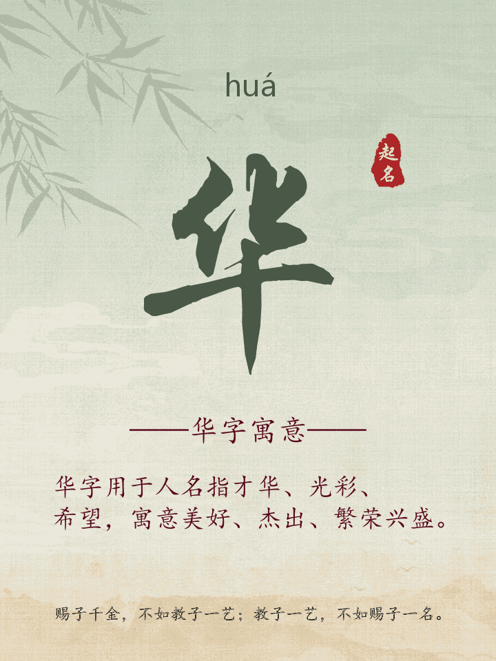 华字取名寓意详解