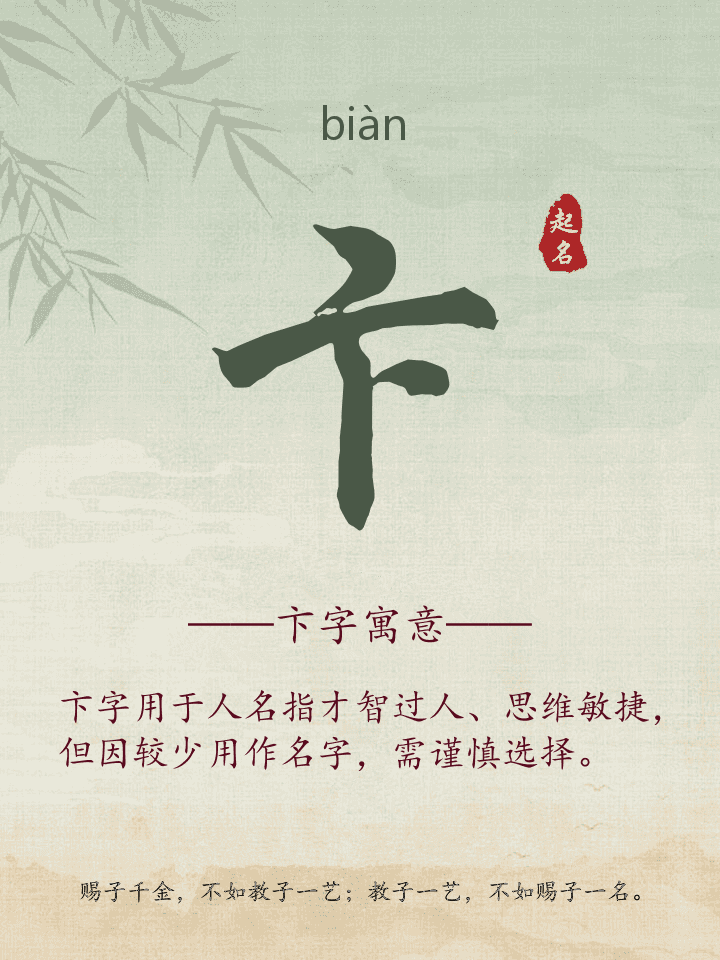 卞字取名寓意详解
