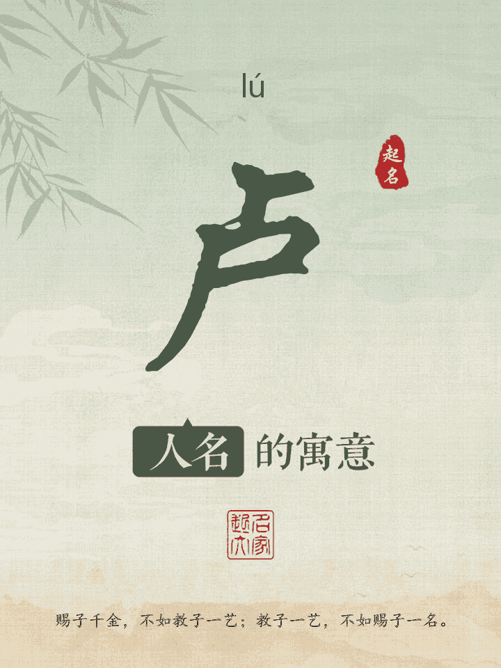 卢字取名寓意