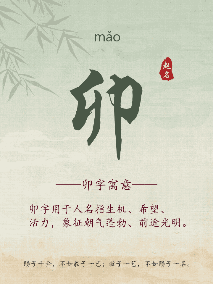 卯字取名寓意详解