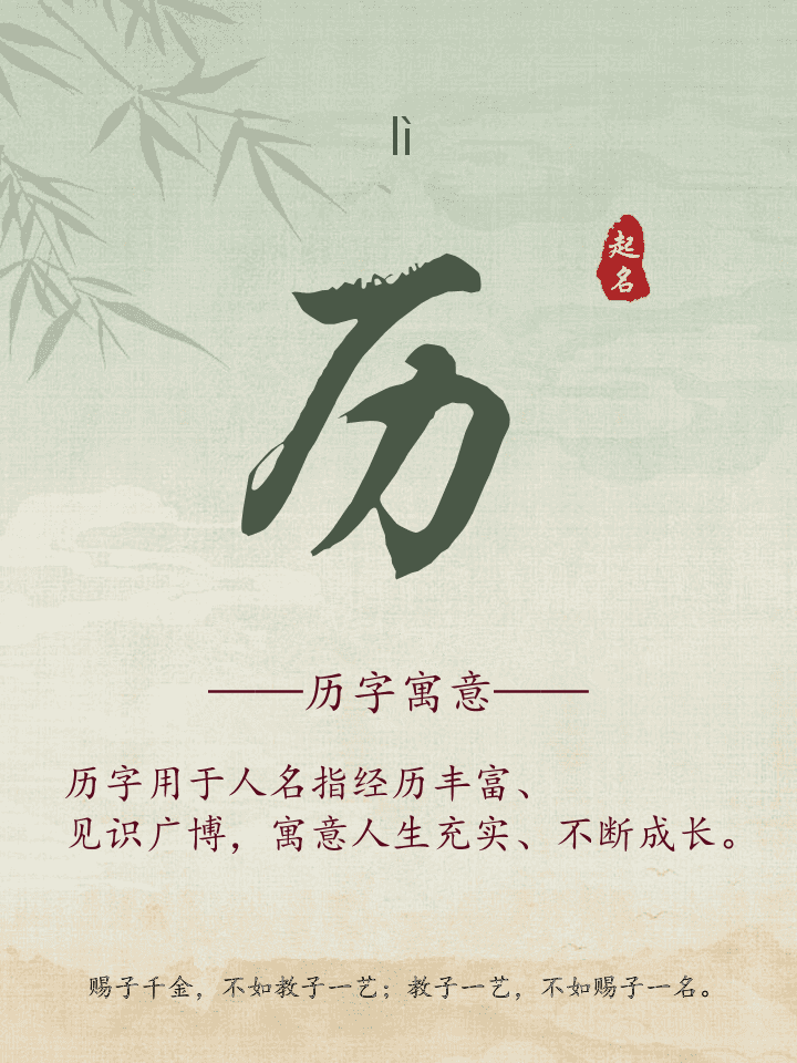 历字取名寓意详解