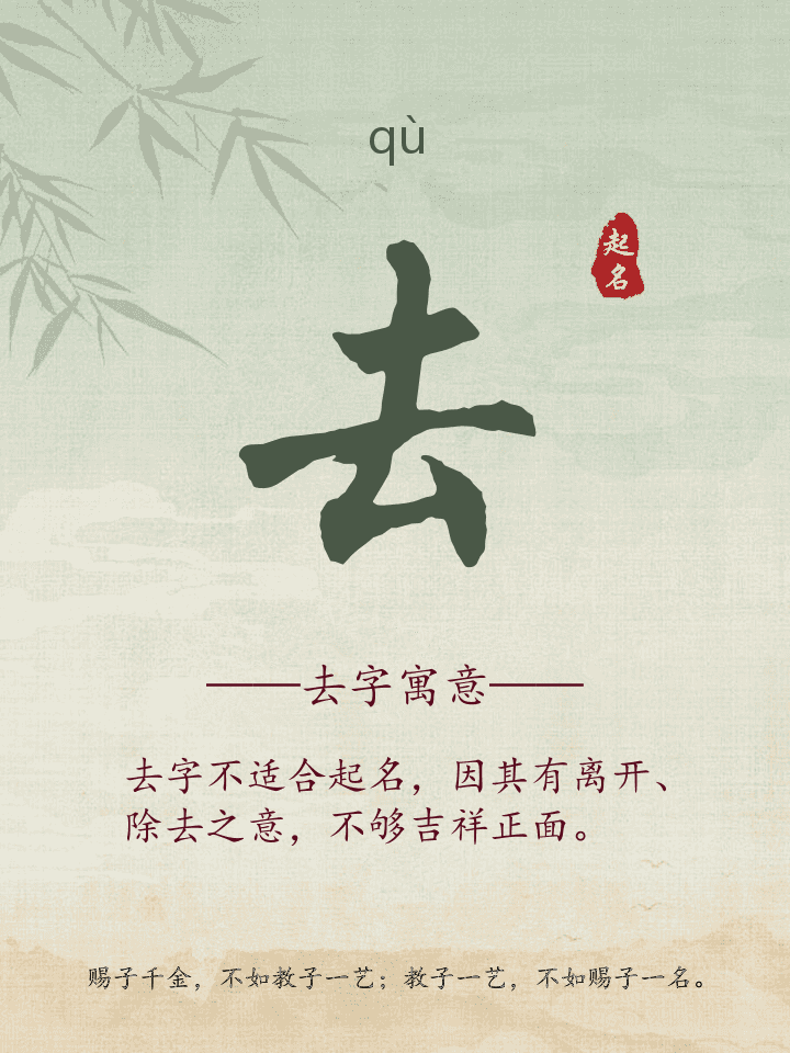 去字取名寓意详解