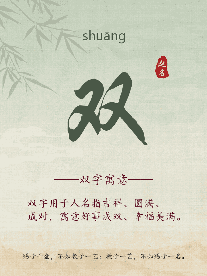 双字取名寓意详解