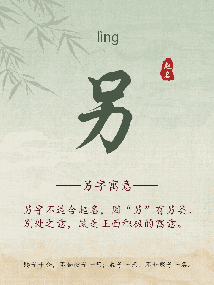 另字取名寓意详解