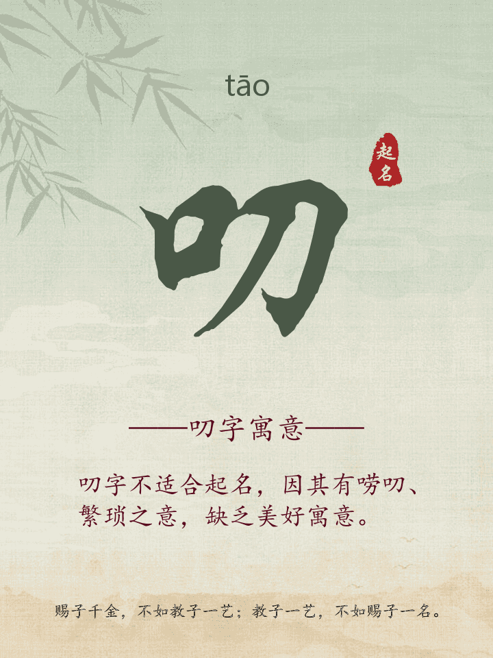 叨字取名寓意详解