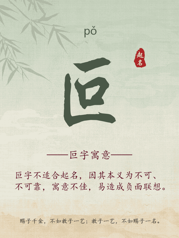 叵字取名寓意详解