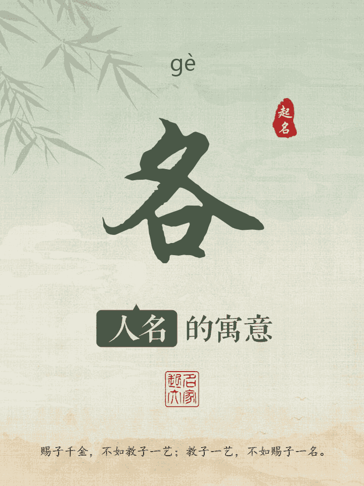 各字取名寓意