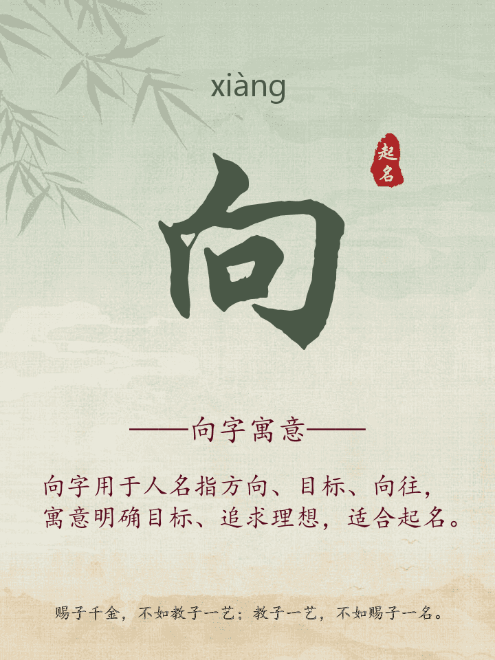 向字取名寓意详解
