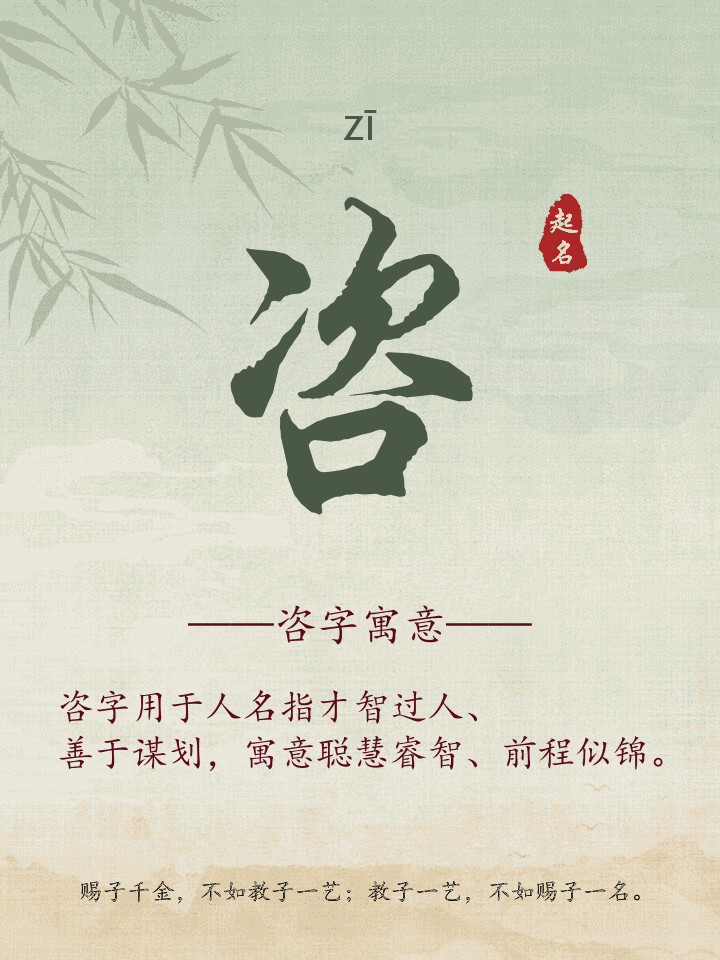 咨字取名寓意详解
