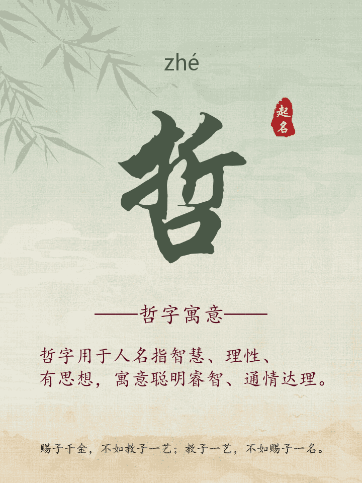 哲字取名寓意详解