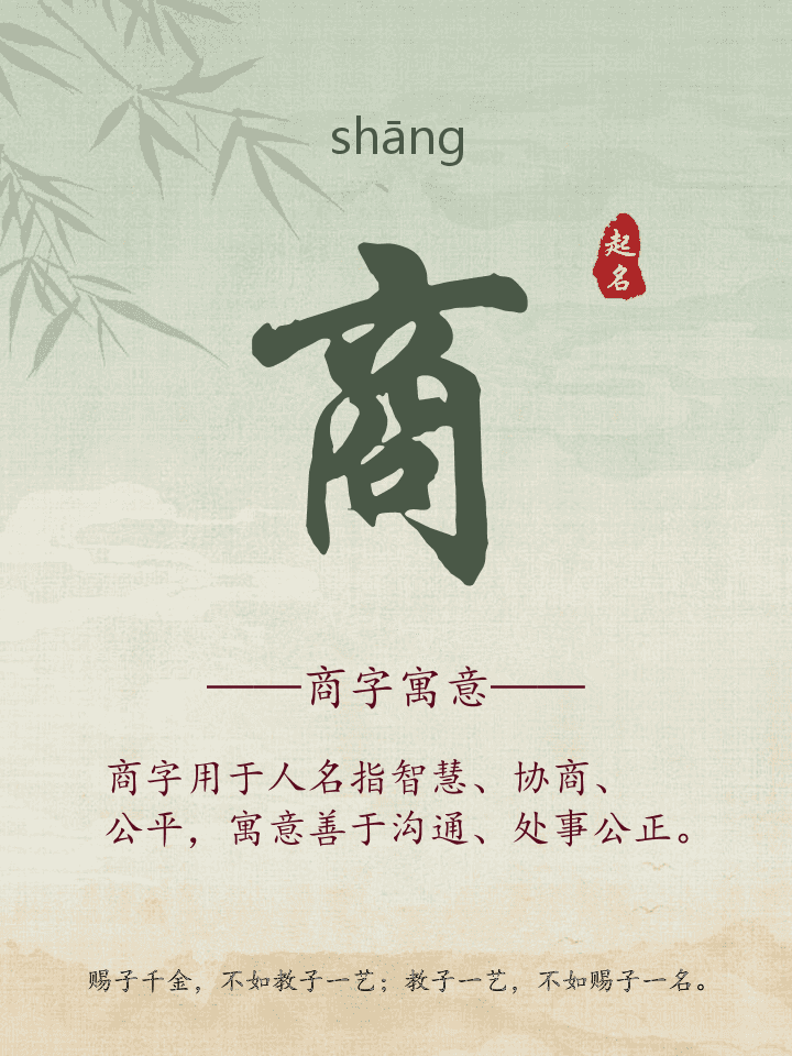 商字取名寓意详解