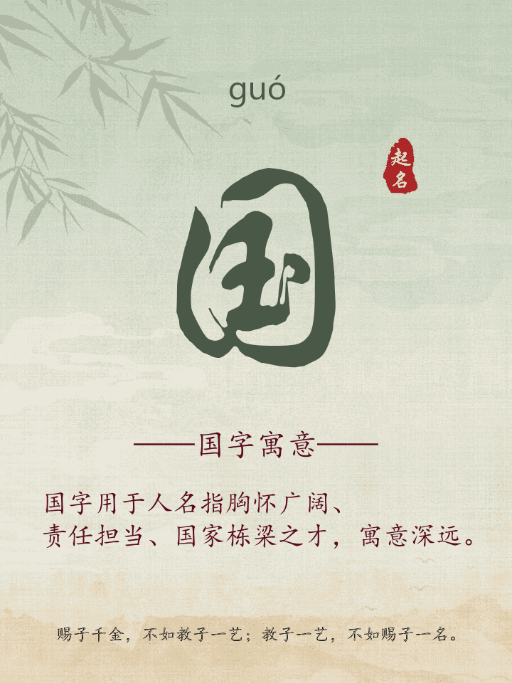 国字取名寓意详解