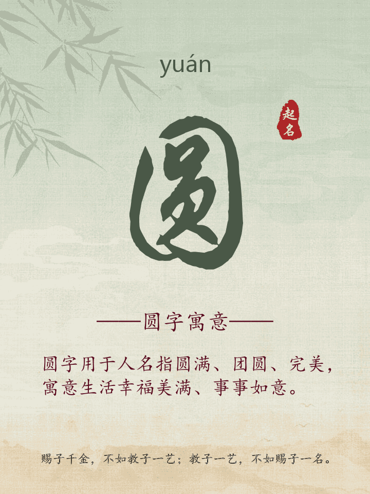 圆字取名寓意详解
