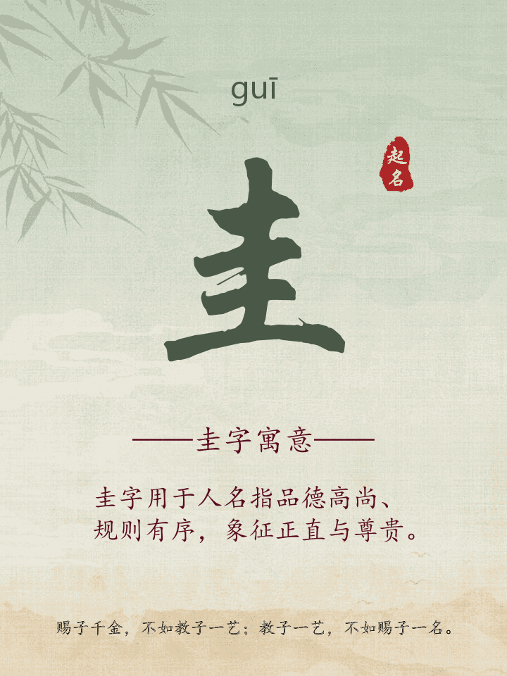 圭字取名寓意详解