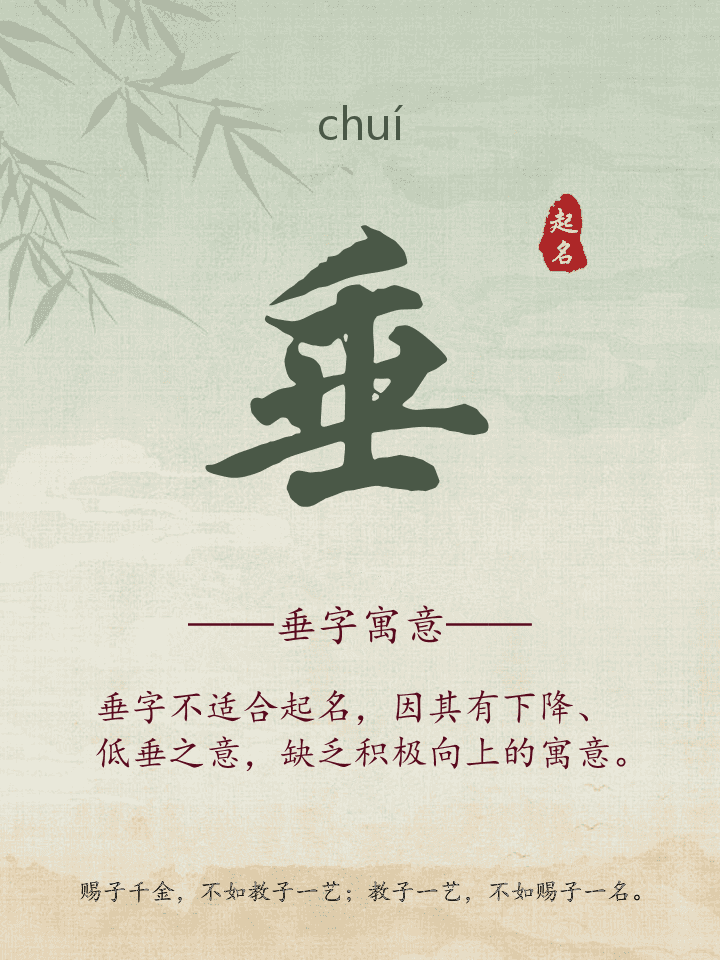 垂字取名寓意详解