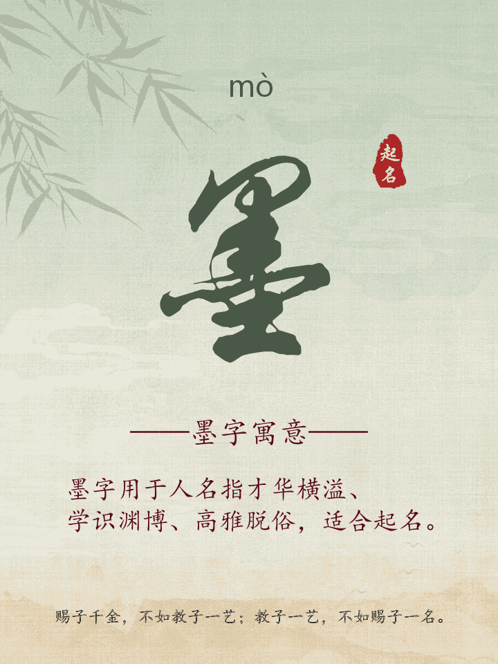 墨字取名寓意详解