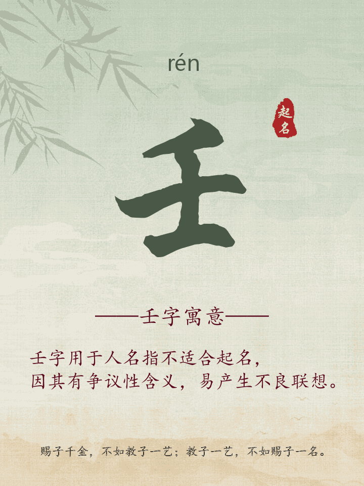 壬字取名寓意详解