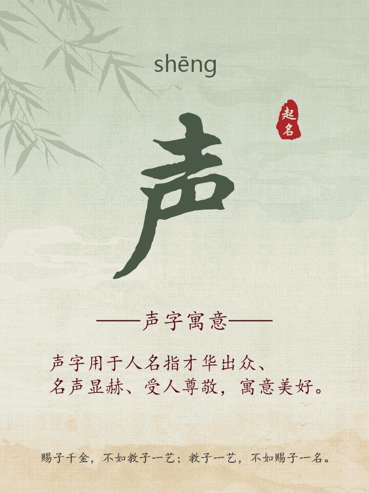 声字取名寓意详解