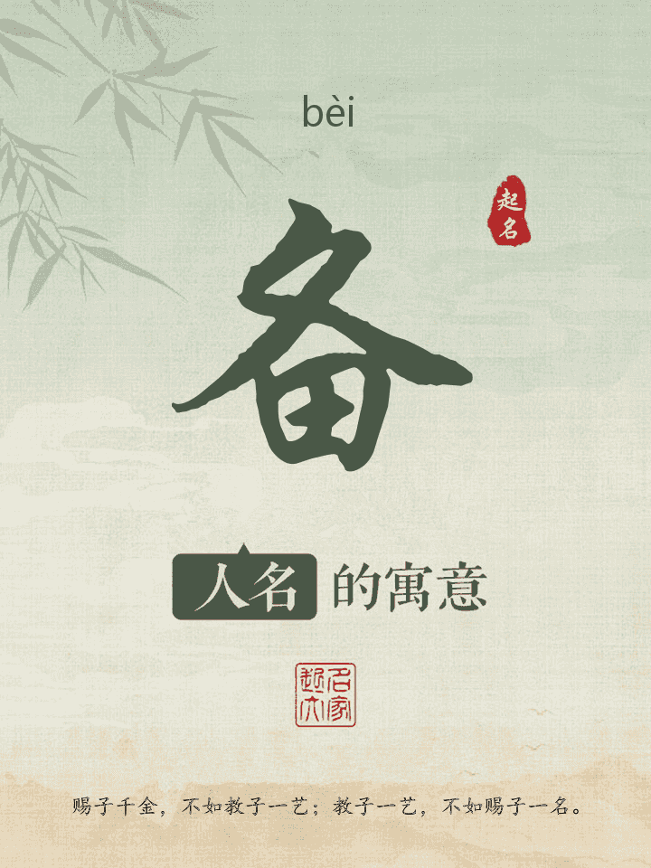 备字取名寓意