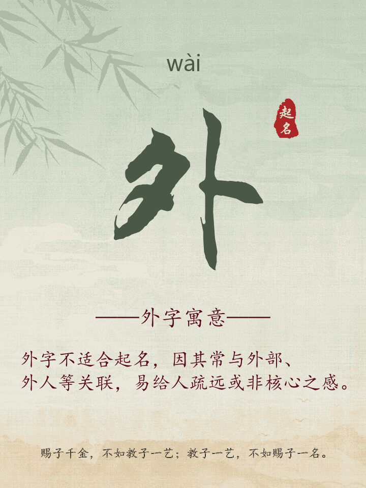 外字取名寓意详解