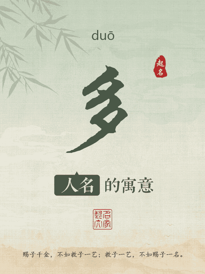 多字取名寓意