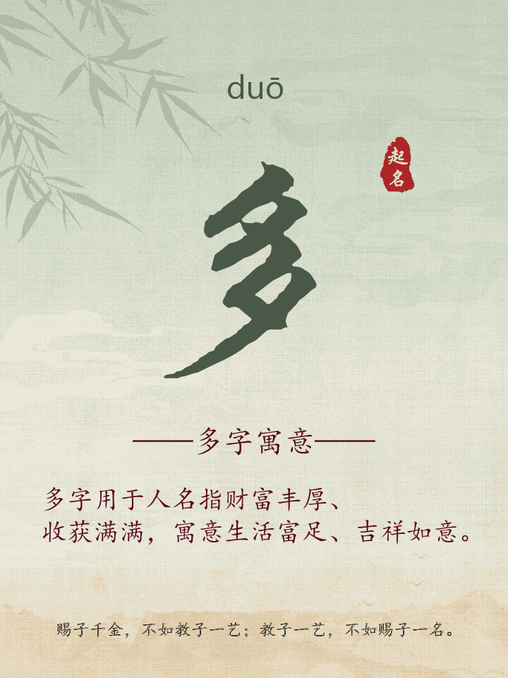 多字取名寓意详解