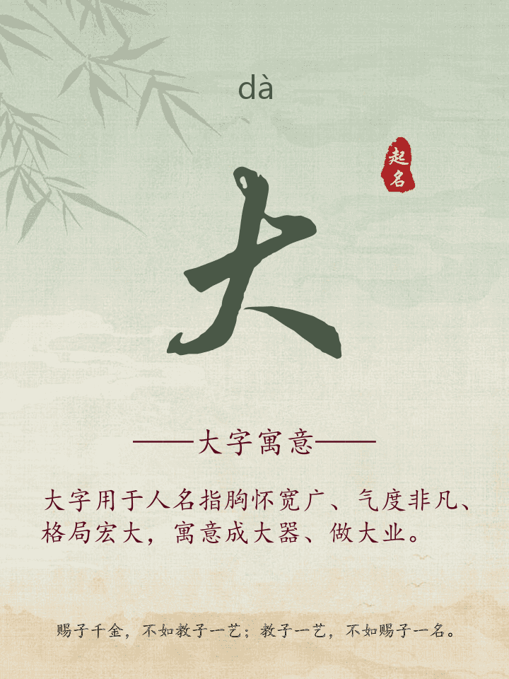 大字取名寓意详解
