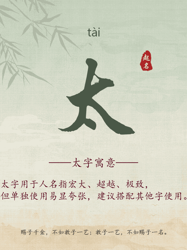 太字取名寓意