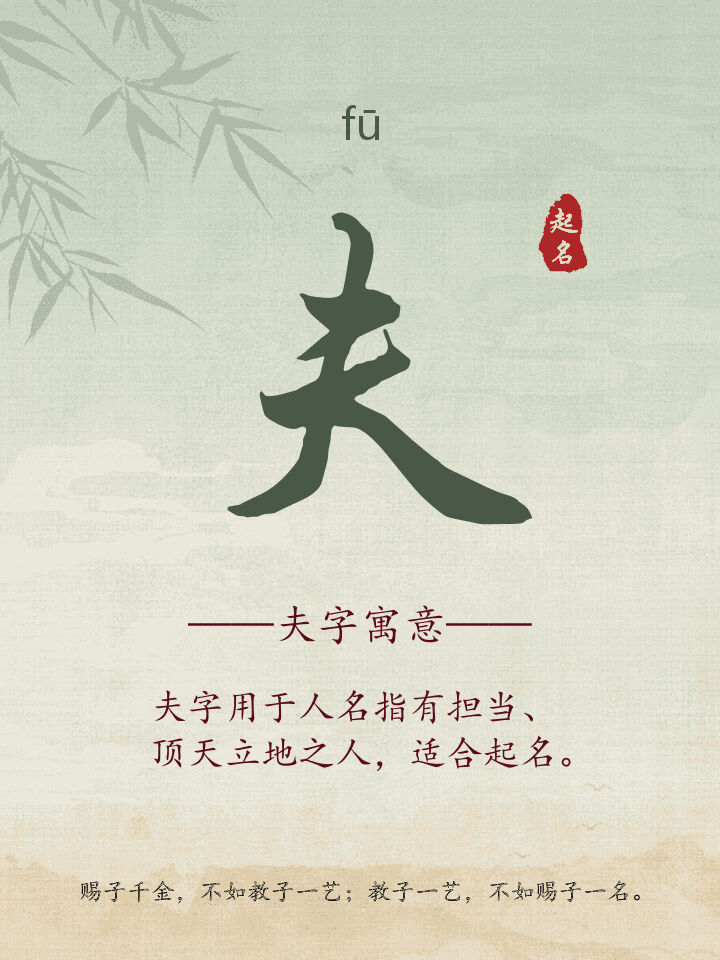 夫字取名寓意详解