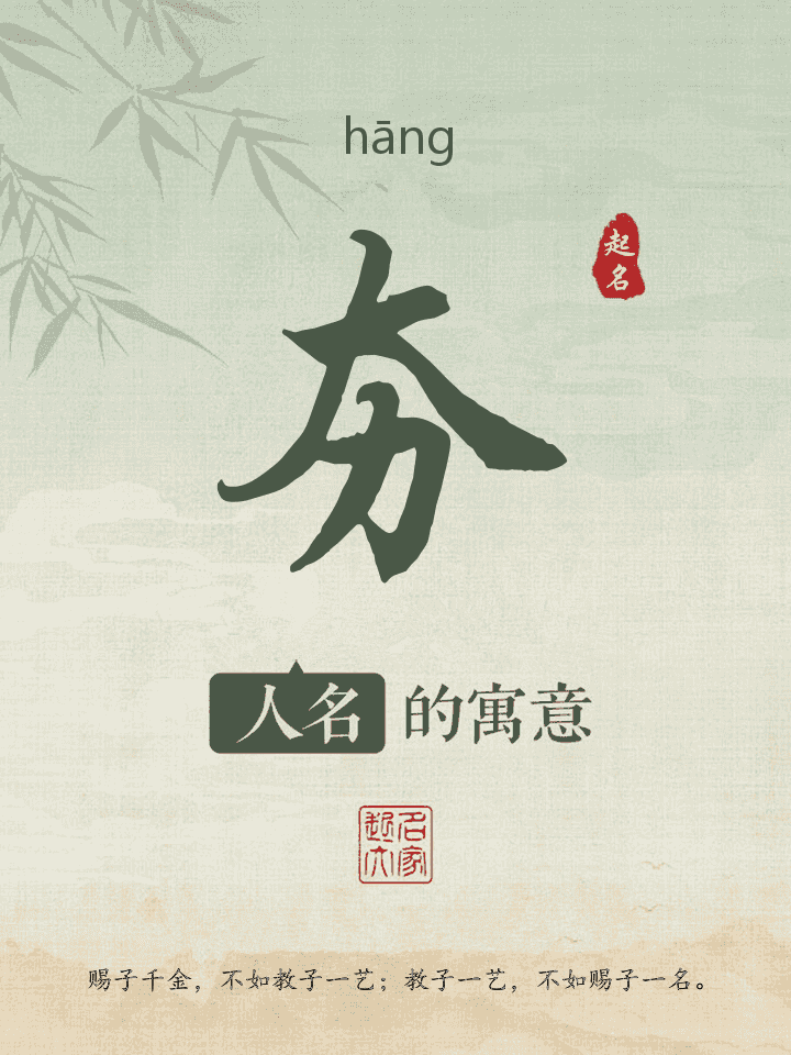 夯字取名寓意