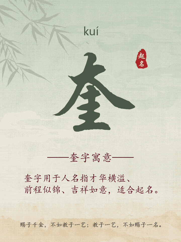 奎字取名寓意详解