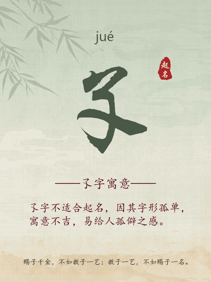 孓字取名寓意详解