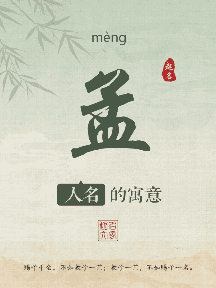 孟字取名寓意