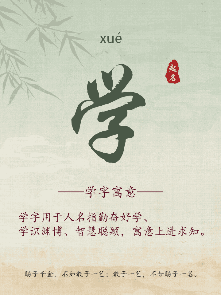 学字取名寓意详解