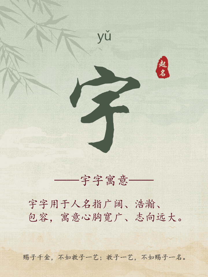 宇字取名寓意详解