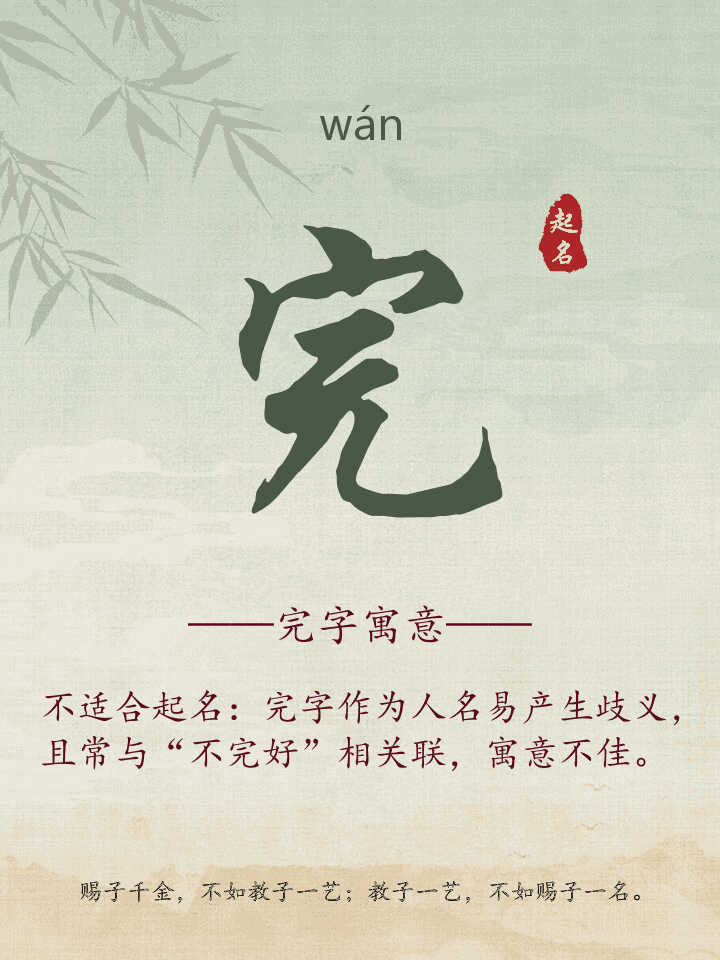 完字取名寓意详解