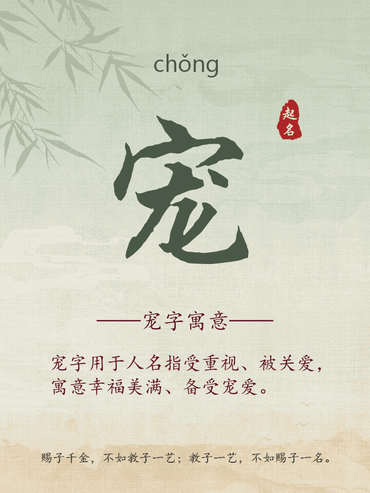 宠字取名寓意详解