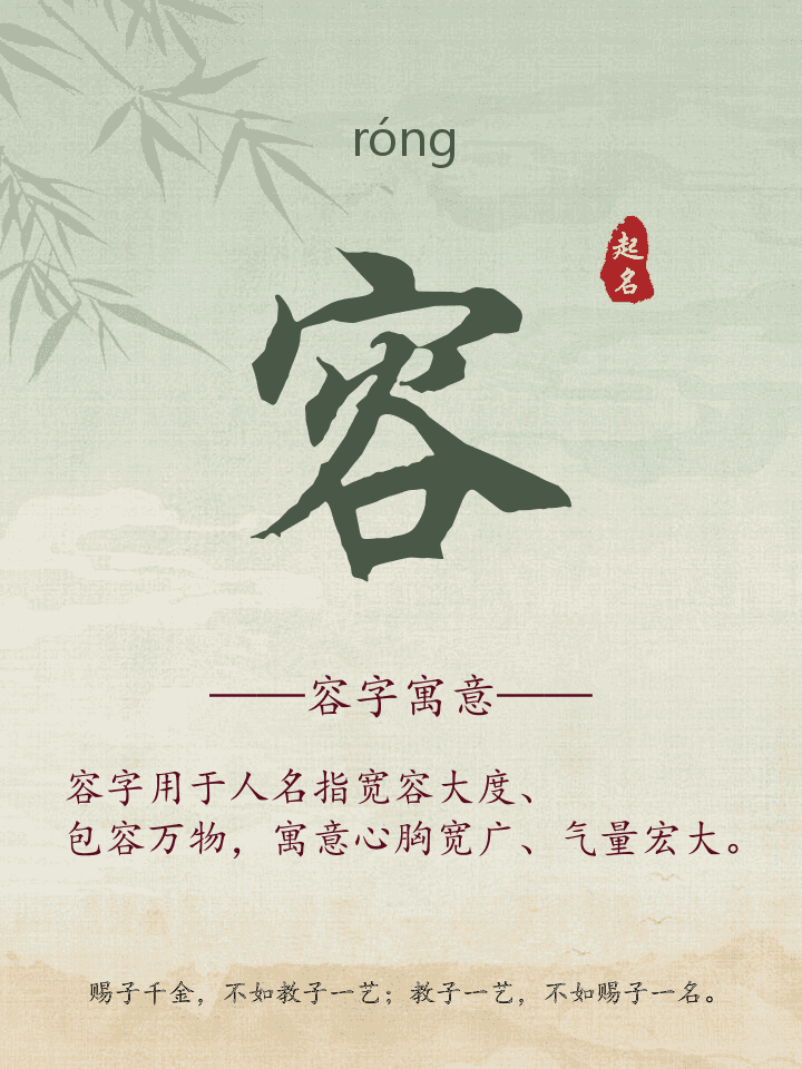 容字取名寓意详解