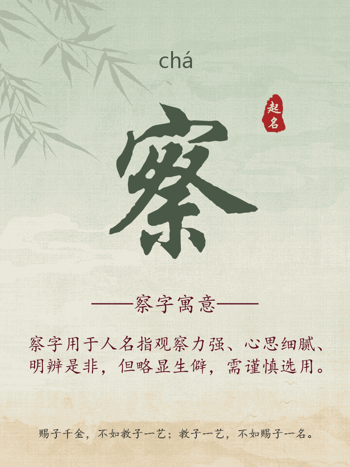 察字取名寓意详解