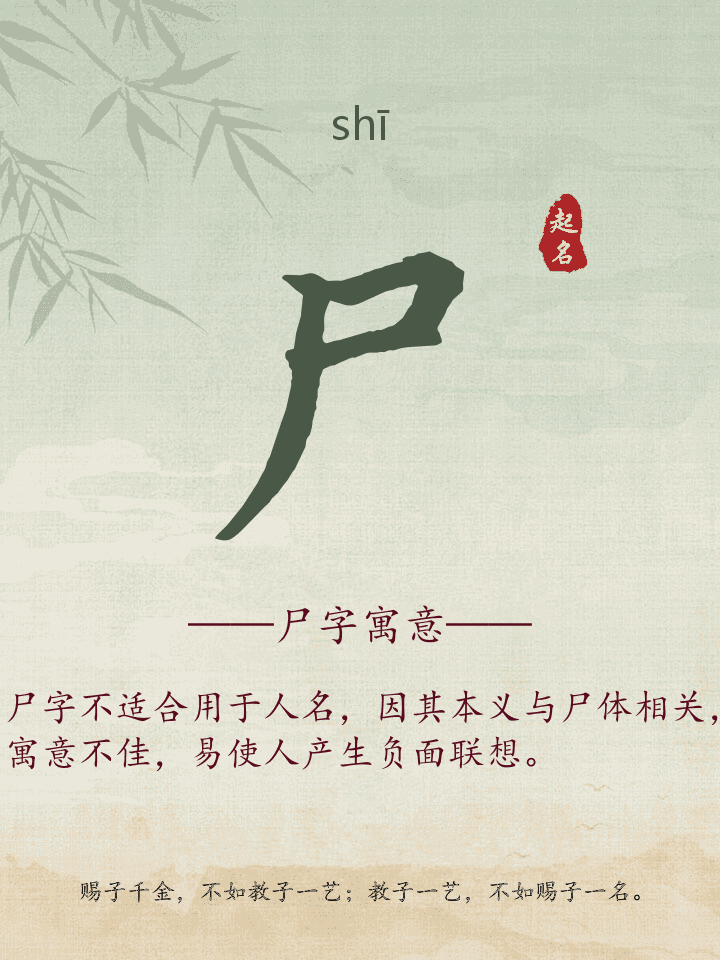 尸字取名寓意详解