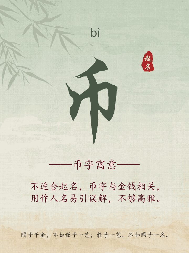 币字取名寓意详解