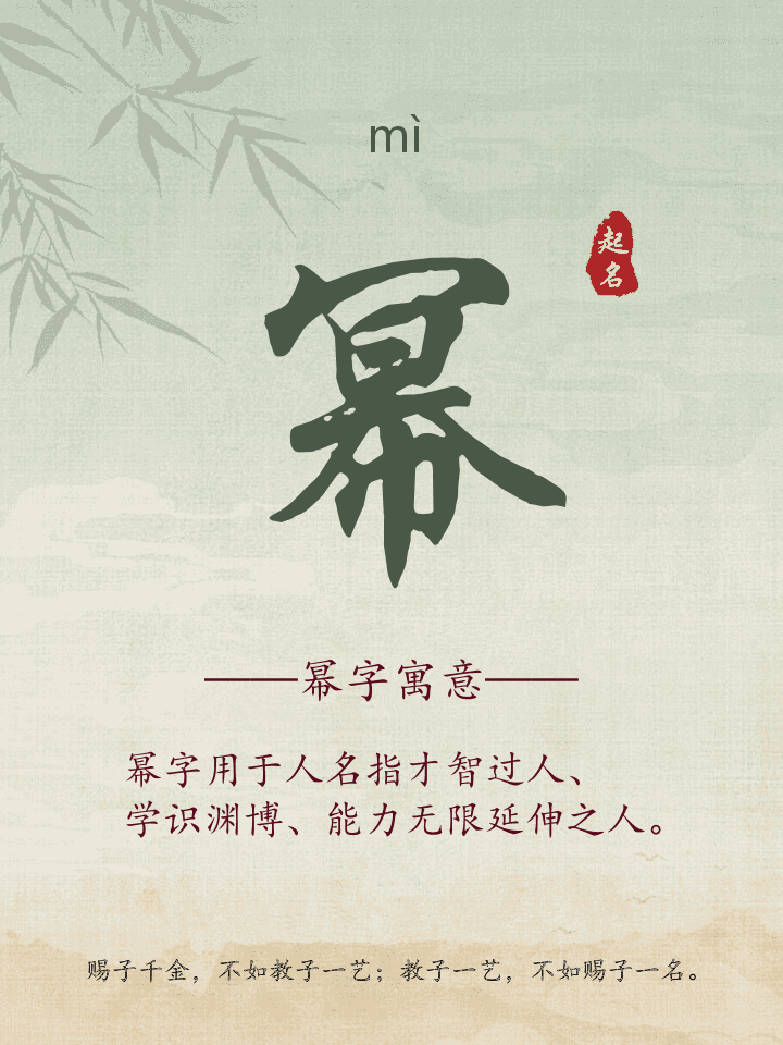幂字取名寓意详解