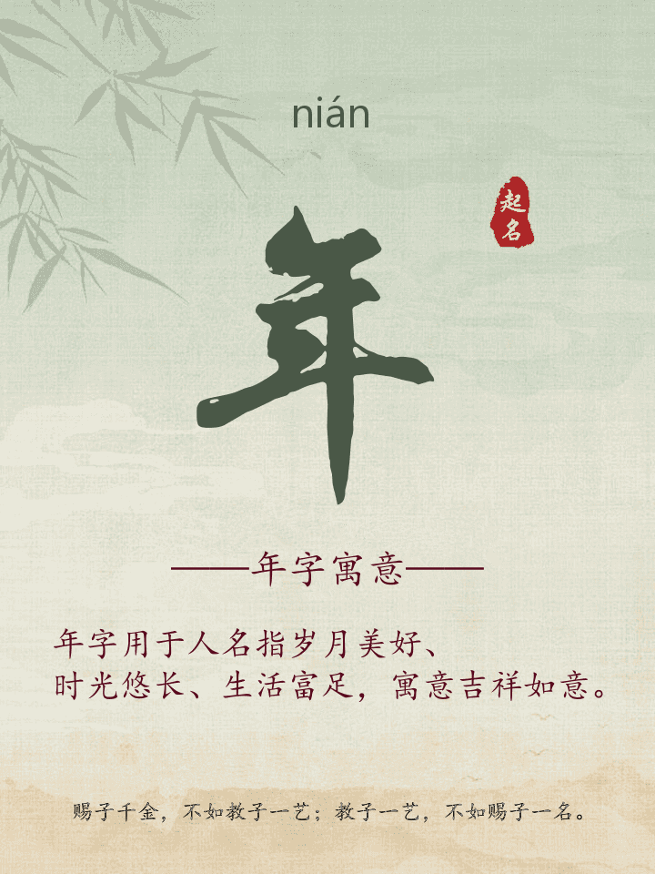 年字取名寓意详解