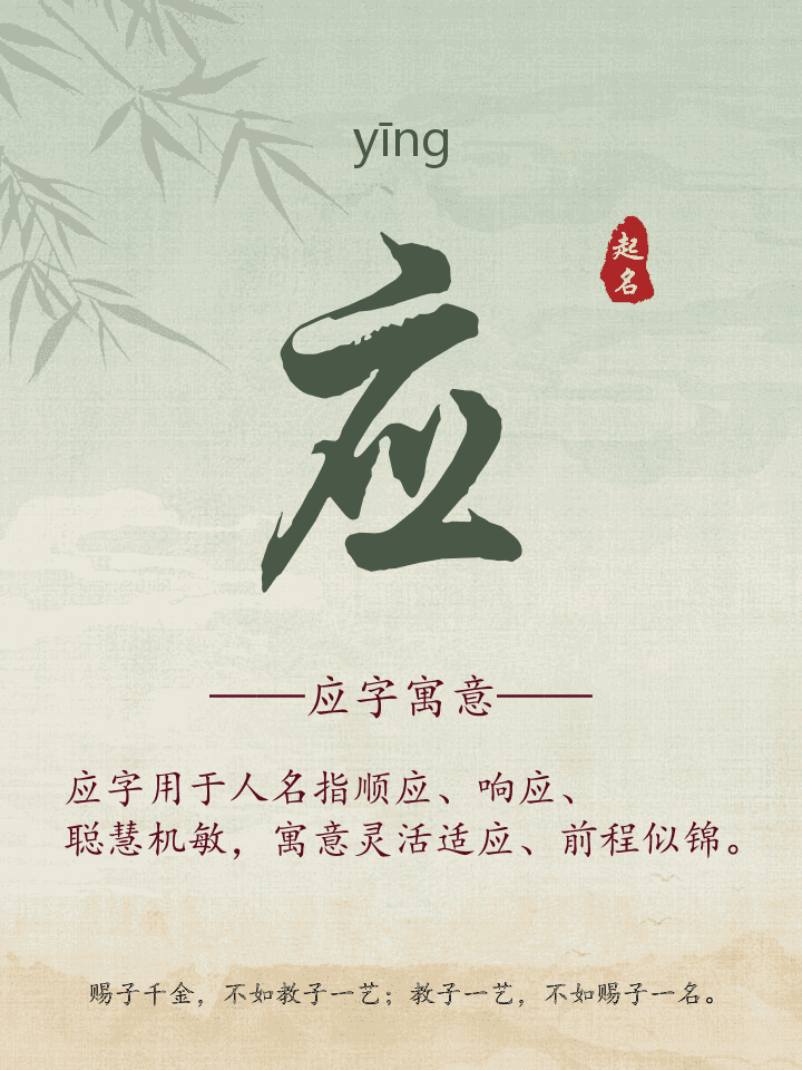 应字取名寓意详解