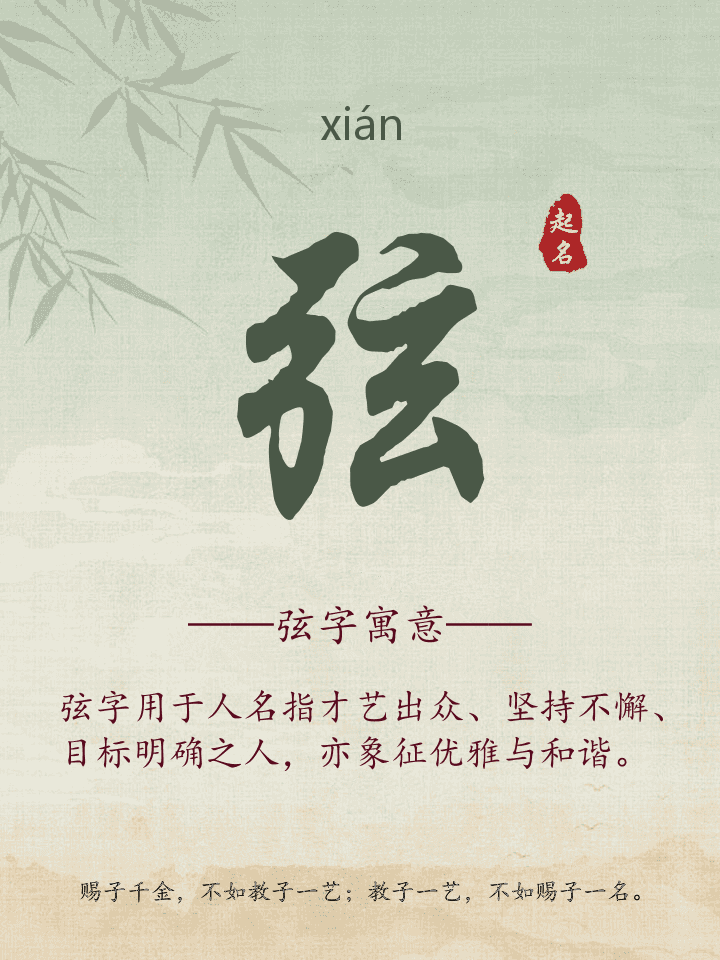 弦字取名寓意详解