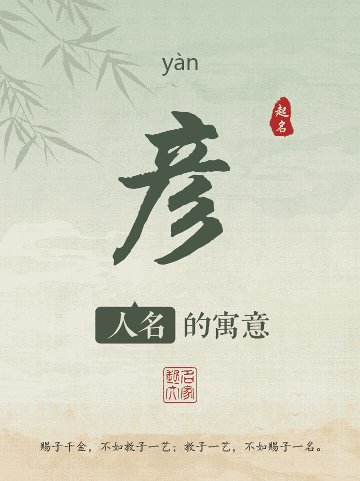 彦字取名寓意