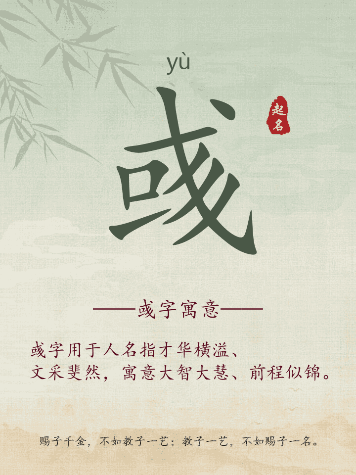 彧字取名寓意